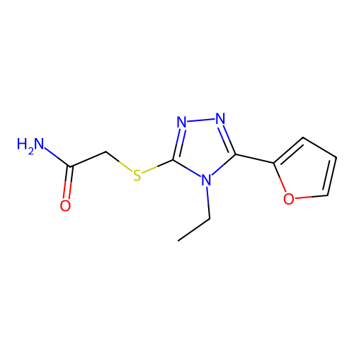 2-(4-Ethyl-5-furan-2-yl-4H-[1,2,4]triazol-3-ylsulfanyl)-acetamide structure