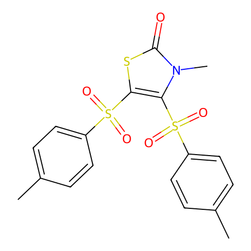 3-methyl-4,5-ditosylthiazol-2(3H)-one structure