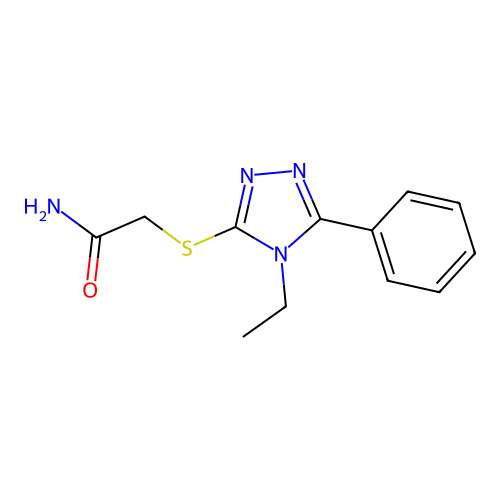 2-[(4-ethyl-5-phenyl-4H-1,2,4-triazol-3-yl)sulfanyl]acetamide structure