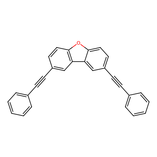 2,8-Bis-phenylethynyl-dibenzofuran structure