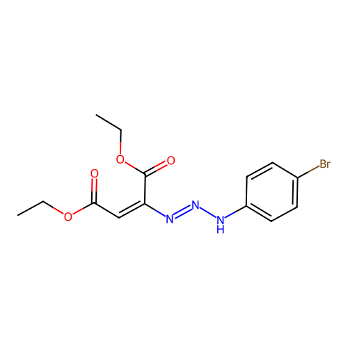 2-Butenedioic acid, 2-[3-(4-bromophenyl)-1-triazenyl]-, diethyl ester structure