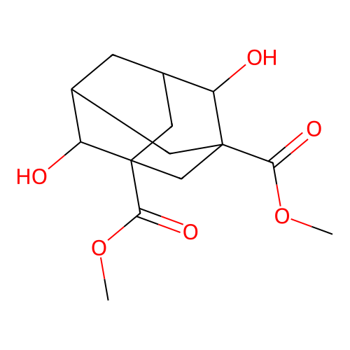 Dimethyl 4,8-dihydroxy-1,3-adamantanedicarboxylate structure