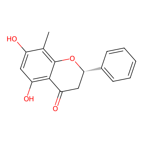 (S)-2,3-dihydro-5,7-dihydroxy-8-methyl-2-phenyl-4-benzopyrone structure