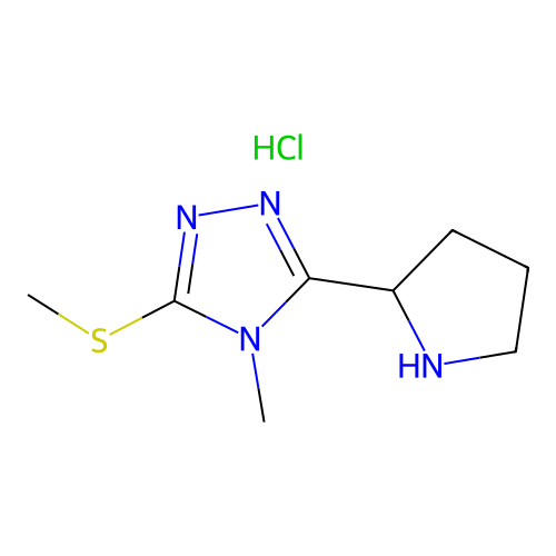 4-Methyl-3-methylsulfanyl-5-pyrrolidin-2-YL-4H-[1,2,4]triazole hydrochloride structure