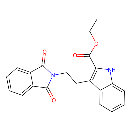 ethyl 3-[2-(1,3-dioxoisoindol-2-yl)ethyl]-1H-indole-2-carboxylate structure