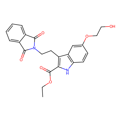 ethyl 3-(2-(1,3-dioxoisoindolin-2-yl)ethyl)-5-(2-hydroxyethoxy)-1H-indole-2-carboxylate structure