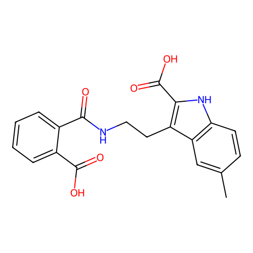 3-[2-[(2-carboxybenzoyl)amino]ethyl]-5-methyl-1H-indole-2-carboxylic Acid structure