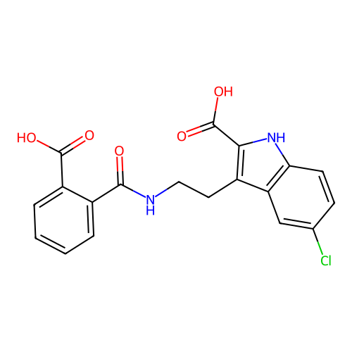 3-[2-[(2-carboxybenzoyl)amino]ethyl]-5-chloro-1H-indole-2-carboxylic Acid structure