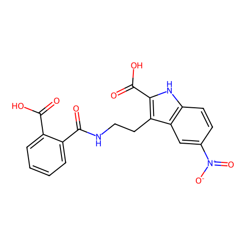3-[2-[(2-carboxybenzoyl)amino]ethyl]-5-nitro-1H-indole-2-carboxylic Acid structure