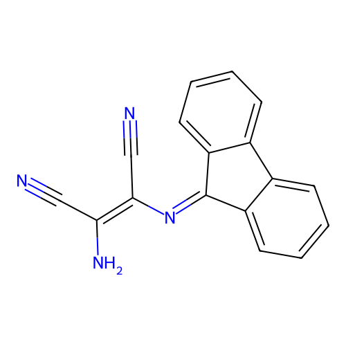 (Z)-2-amino-3-(fluoren-9-ylideneamino)but-2-enedinitrile structure