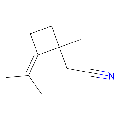 Cyclobutaneacetonitrile, 1-methyl-2-(1-methylethylidene)- structure