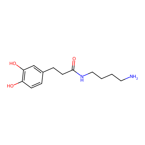 N-(4-Aminobutyl)-3-(3,4-dihydroxyphenyl)propanamide structure