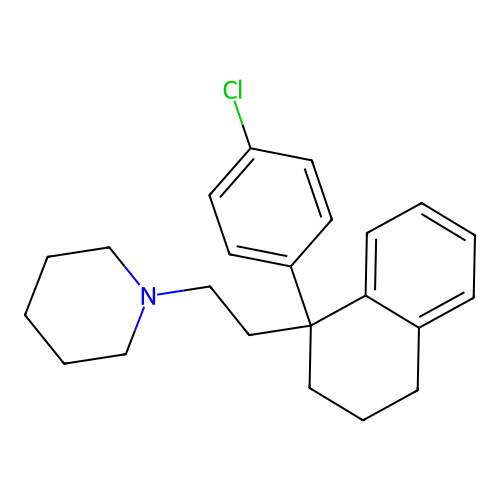 1-(2-(1-(4-Chlorophenyl)-1,2,3,4-tetrahydronaphthalen-1-yl)ethyl)piperidine structure