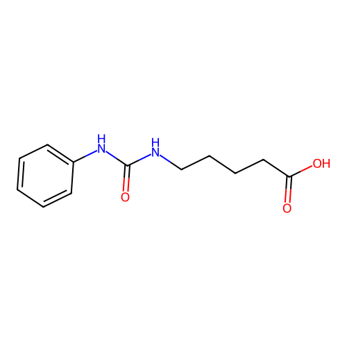 5-[(N-phenylcarbamoyl)amino]pentanoic acid structure