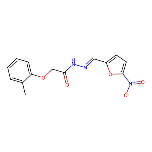 2-(2-methylphenoxy)-N'-[(E)-(5-nitrofuran-2-yl)methylidene]acetohydrazide structure