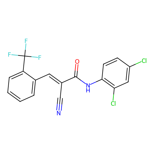 2-cyano-N-(2,4-dichlorophenyl)-3-[2-(trifluoromethyl)phenyl]prop-2-enamide structure