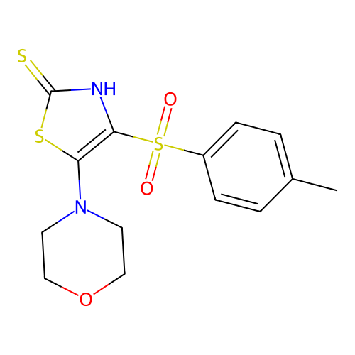 5-morpholino-4-tosylthiazole-2(3H)-thione structure