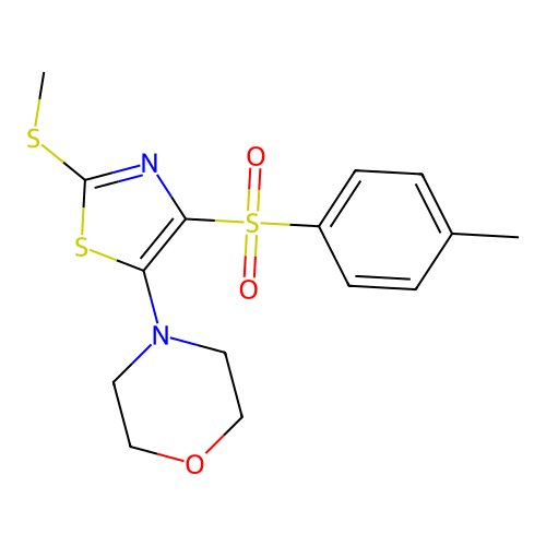 4-(2-(Methylthio)-4-tosylthiazol-5-yl)morpholine structure