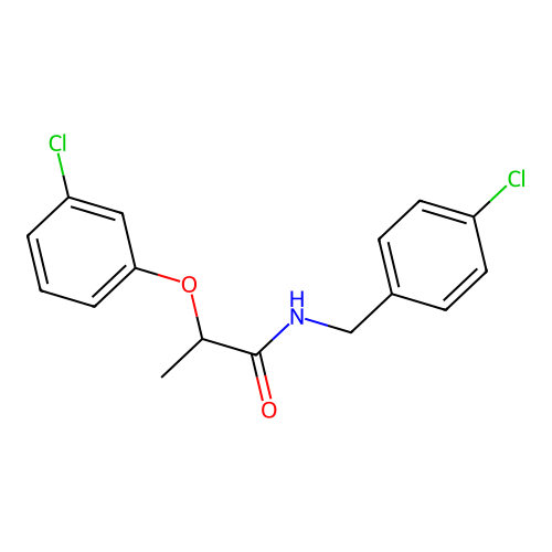 N-(4-chlorobenzyl)-2-(3-chlorophenoxy)propanamide structure