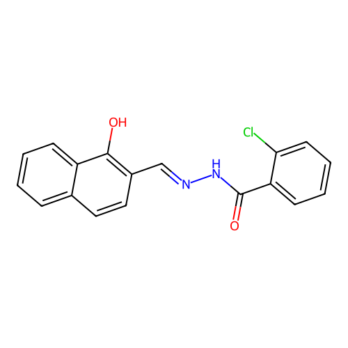 2-chloro-N-[(1-hydroxynaphthalen-2-yl)methylideneamino]benzamide structure