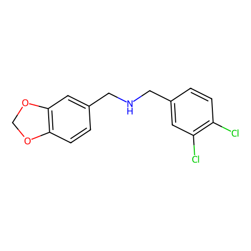 N-(1,3-benzodioxol-5-ylmethyl)-N-(3,4-dichlorobenzyl)amine structure