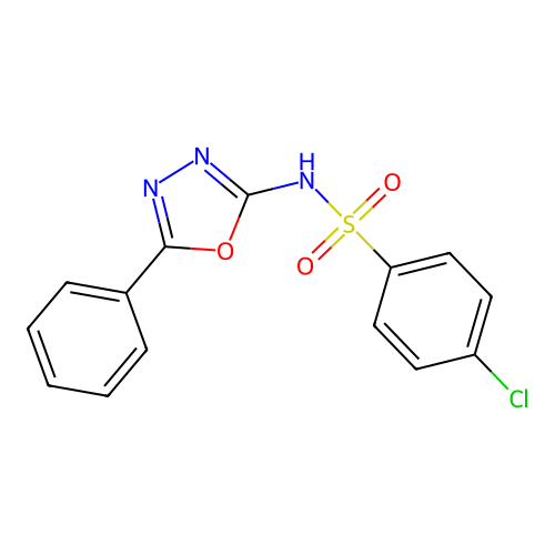 4-chloro-N-(5-phenyl-1,3,4-oxadiazol-2(3H)-ylidene)benzenesulfonamide structure
