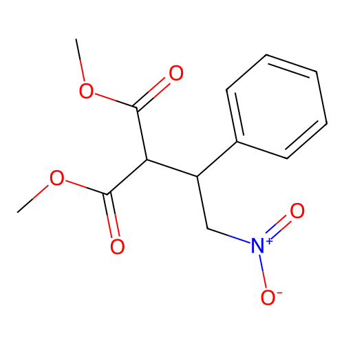 Dimethyl 2-(2-nitro-1-phenylethyl)malonate structure