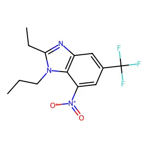 1H-Benzimidazole, 2-ethyl-7-nitro-1-propyl-5-(trifluoromethyl)- structure