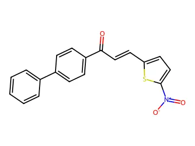 3-(5-Nitrothiophen-2-yl)-1-(4-phenylphenyl)prop-2-en-1-one structure