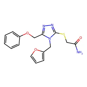 2-[[4-(Furan-2-ylmethyl)-5-(phenoxymethyl)-1,2,4-triazol-3-yl]sulfanyl]acetamide structure