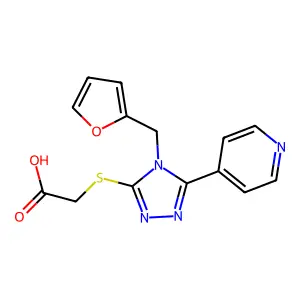 2-{[4-(furan-2-ylmethyl)-5-(pyridin-4-yl)-4H-1,2,4-triazol-3-yl]sulfanyl}acetic acid structure