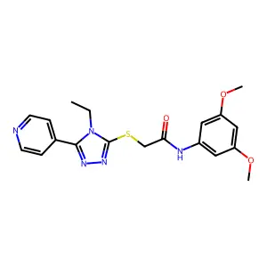 N-(3,5-DI-Meo-PH)-2-((4-ET-5-(4-pyridinyl)-4H-1,2,4-triazol-3-YL)thio)acetamide structure