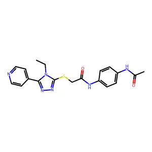 N(4-(Acetylamino)PH)2-((4-ET-5-(4-pyridinyl)4H-1,2,4-triazol-3-YL)thio)acetamide structure