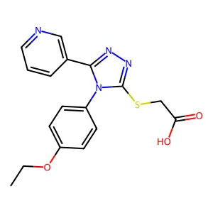 2-{[4-(4-ethoxyphenyl)-5-(pyridin-3-yl)-4H-1,2,4-triazol-3-yl]sulfanyl}acetic acid structure