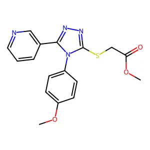 Methyl 2-[4-(4-methoxyphenyl)-5-(3-pyridyl)-1,2,4-triazol-3-ylthio]acetate structure