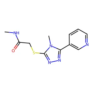N-methyl-2-[(4-methyl-5-pyridin-3-yl-1,2,4-triazol-3-yl)sulfanyl]acetamide structure