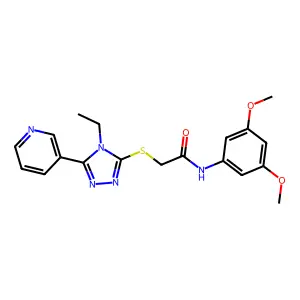 N-(3,5-DI-Meo-PH)-2-((4-ET-5-(3-pyridinyl)-4H-1,2,4-triazol-3-YL)thio)acetamide structure