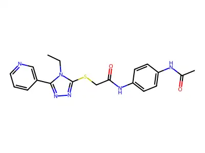 N(4-(Acetylamino)PH)2-((4-ET-5-(3-pyridinyl)4H-1,2,4-triazol-3-YL)thio)acetamide structure