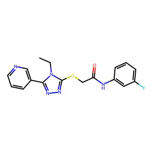 2-((4-ET-5-(3-Pyridinyl)-4H-1,2,4-triazol-3-YL)thio)-N-(3-fluorophenyl)acetamide structure