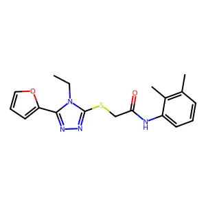 N-(2,3-Dimethylphenyl)-2-((4-ET-5-(2-furyl)-4H-1,2,4-triazol-3-YL)thio)acetamide structure