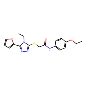 N-(4-Ethoxyphenyl)-2-((4-ethyl-5-(2-furyl)-4H-1,2,4-triazol-3-YL)thio)acetamide structure
