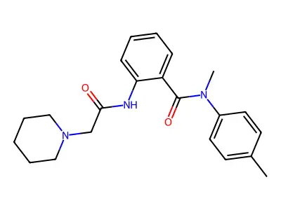 1-Piperidineacetamide, N-(2-((methyl(4-methylphenyl)amino)carbonyl)phenyl)- structure