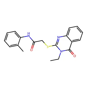 2-(3-ethyl-4-oxoquinazolin-2-yl)sulfanyl-N-(2-methylphenyl)acetamide structure