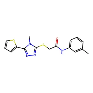 2-(4-methyl-5-(2-thienyl)(1,2,4-triazol-3-ylthio))-N-(3-methylphenyl)acetamide structure