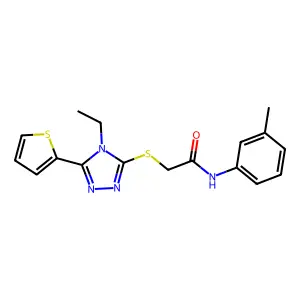 2-((4-ET-5-(2-Thienyl)-4H-1,2,4-triazol-3-YL)thio)-N-(3-methylphenyl)acetamide structure