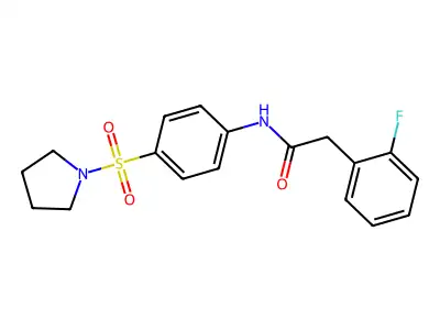 2-(2-fluorophenyl)-N-(4-pyrrolidin-1-ylsulfonylphenyl)acetamide structure