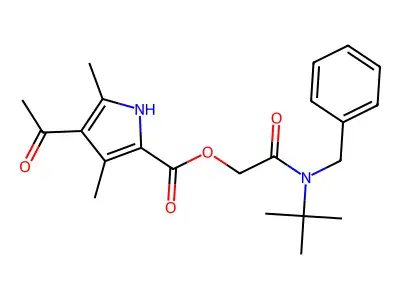 [2-[benzyl(tert-butyl)amino]-2-oxoethyl] 4-acetyl-3,5-dimethyl-1H-pyrrole-2-carboxylate structure