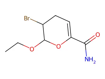 3-bromo-2-ethoxy-3,4-dihydro-2H-pyran-6-carboxamide structure