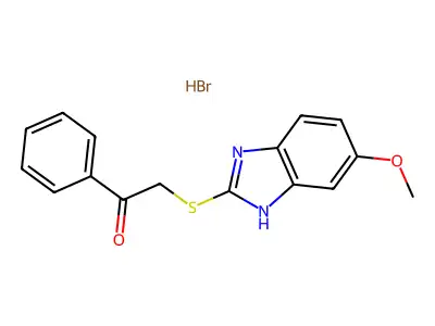 2-[(6-Methoxy-1H-benzimidazol-2-yl)sulfanyl]-1-phenylethanone;hydrobromide structure