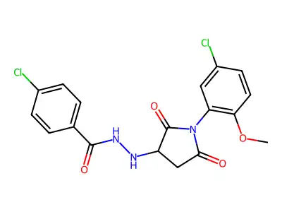 4-chloro-N'-[1-(5-chloro-2-methoxyphenyl)-2,5-dioxopyrrolidin-3-yl]benzohydrazide structure